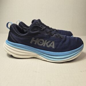 Hoka One One HOKA Bondi 8 Outer Space Navy Blue/Light Blue Sporty Men's 12.5